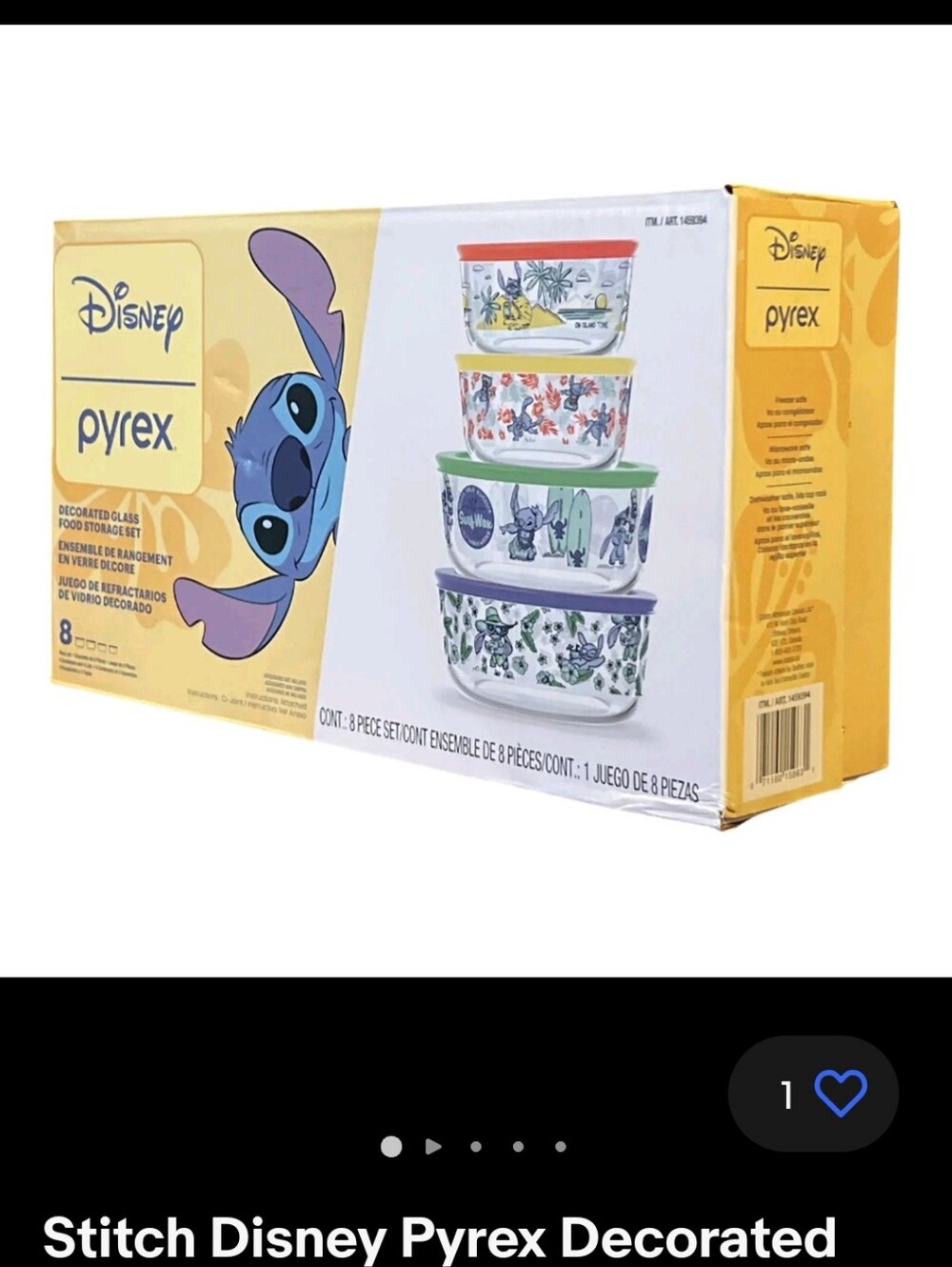 Lilo & Stitch Pyrex 8-Piece Glass Storage Set